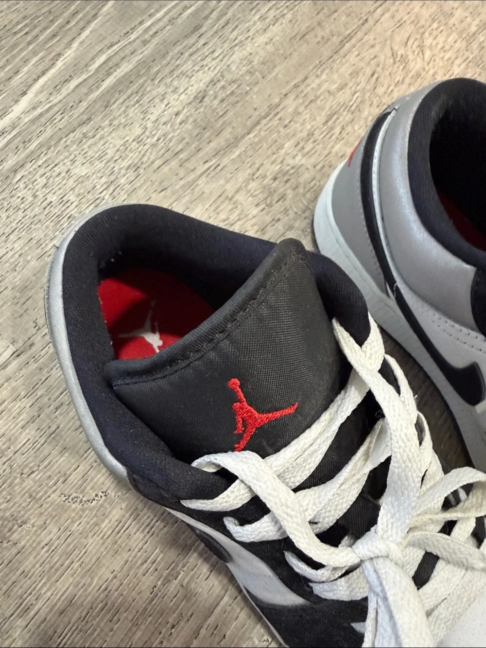 Jordan Low-Top Sneakers in Black, White & Gray